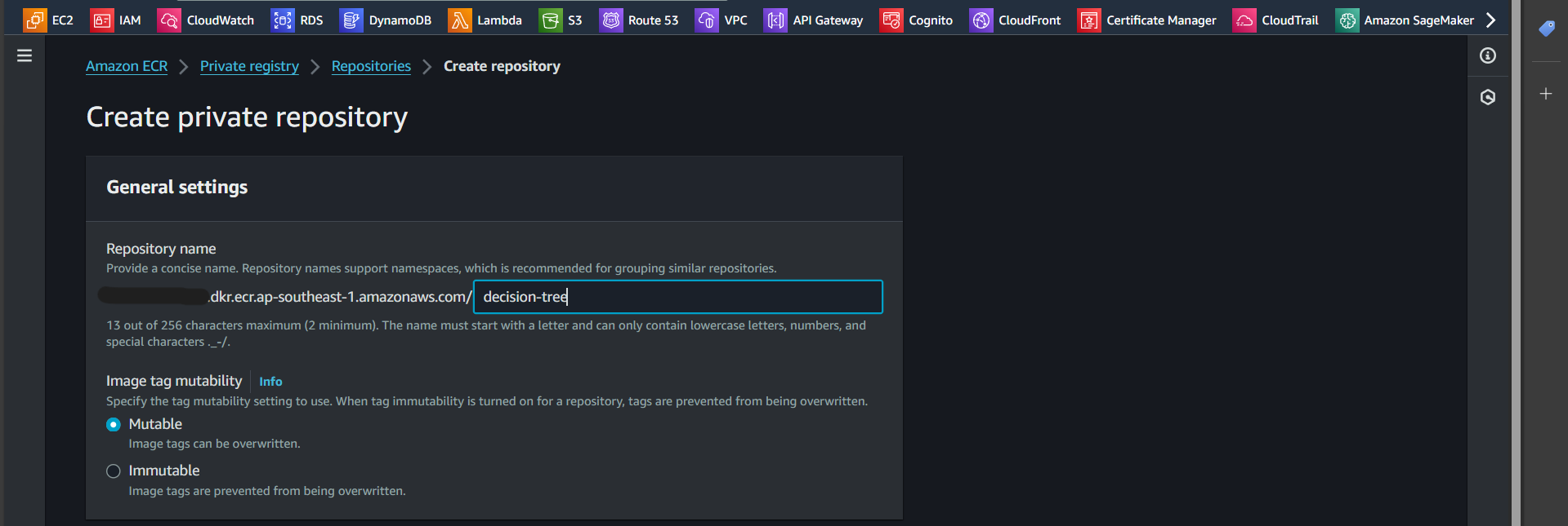 enter repository’s name