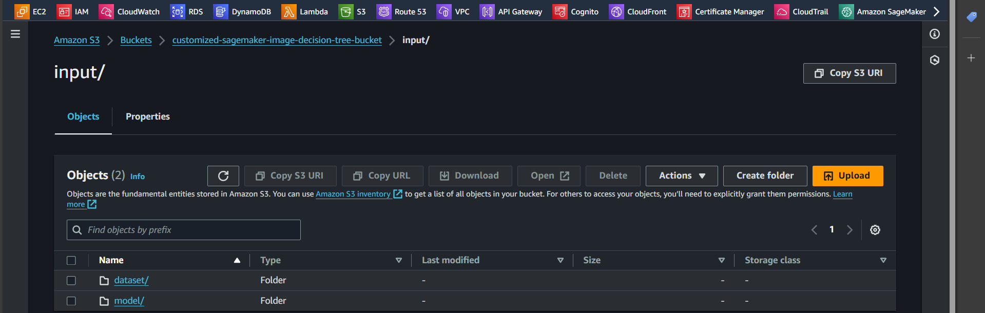 create dataset folder